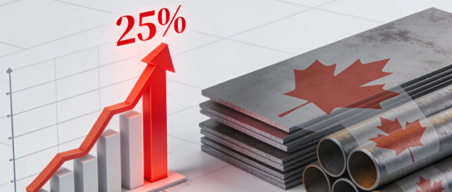 外贸人注意！！加拿大钢铁衍生产品关税飙至25\%