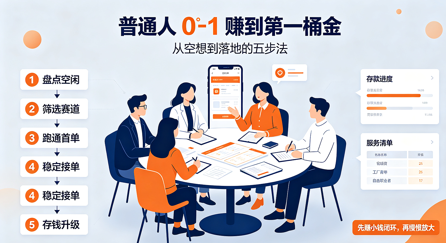 普通人 0‑1 赚到第一桶金完整实操指南（带真实案例、分步流程、配图构思）
